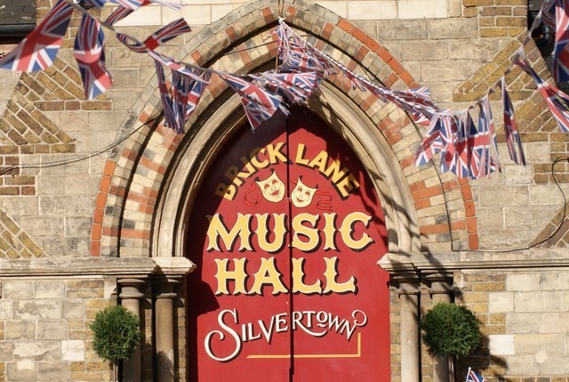 Doors to Brick Lane Music Hall Silvertown London Stock Photo - Alamy